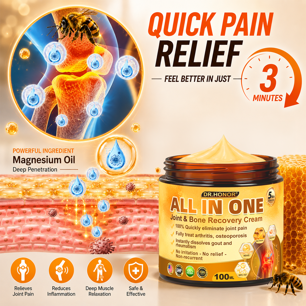 DR.HONOR® All-In-One Joint & Bone Recovery Cream 🇺🇸(Specially for older adults)